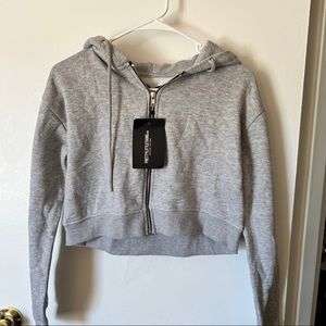 Grey cropped hoodie
